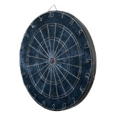 Cible De Fléchettes Velvety Navy Damask | Floral gris bleu foncé (Devant droit)