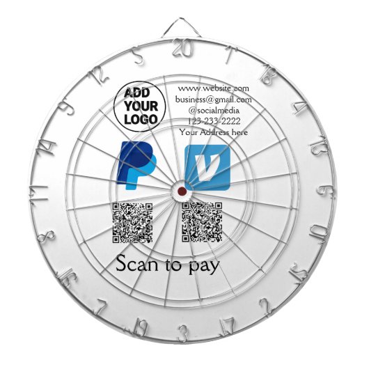 Cible De Fléchettes Venmo paypal scan pour payer ajouter q r code logo (Devant)