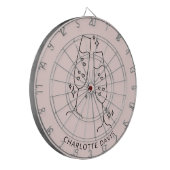 Cible De Fléchettes Verre à flûte en or rose pour fête avec nom (Devant gauche)