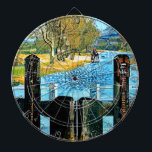 CIBLE DE FLÉCHETTES VERROUILLAGE DE BATEAU<br><div class="desc">Un design artistique de la vue depuis les portes de l'écluse du canal.</div>