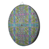 Cible De Fléchettes Vert bleu violet géométrique (Devant droit)