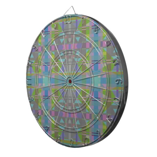 Cible De Fléchettes Vert bleu violet géométrique (Devant droit)
