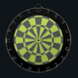 Cible de flechettes : Vert de chaux, gris de<br><div class="desc">Vert de chaux,  gris de charbon de bois,  et jeu de Cible de flechettes coloré par noir comprenant 6 dards en laiton</div>