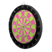 Cible de flechettes : Vert de chaux, rose, et noir (Devant droit)