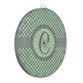 Cible De Fléchettes Vert de menthe avec le Point-Monogramme gris (Devant gauche)