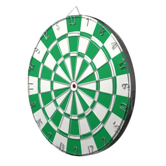 Cible De Fléchettes Vert shamrock Et Blanc (Devant droit)