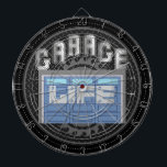 Cible De Fléchettes Vie de garage personnalisée<br><div class="desc">Un tableau de fléchettes cool entièrement personnalisable pour le garage. Bon appétit !</div>