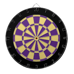 Cible de flechettes : Vieil or, pourpre, et noir