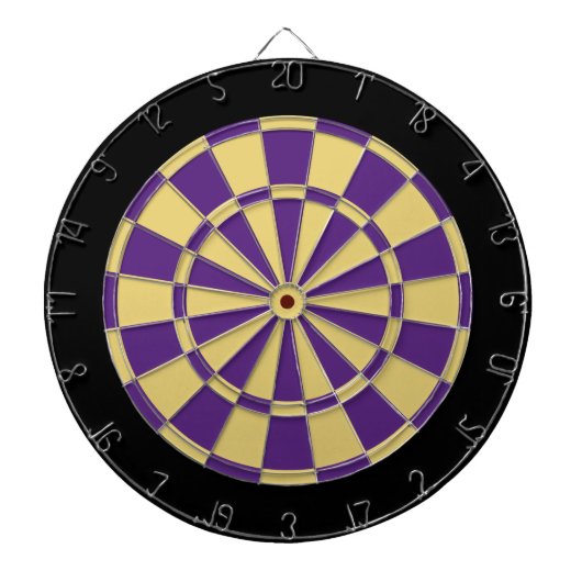 Cible de flechettes : Vieil or, pourpre, et noir (Devant)