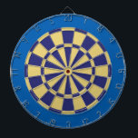 Cible de flechettes : Vieux Or, Marine Et Bleu<br><div class="desc">Vieux Jeu De Cible de flechettes De Couleur Bleue,  Marine Et Or,  Y Compris 6 Darts En Laiton</div>