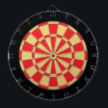 Cible de flechettes : Vieux Or, Rouge Et Noir<br><div class="desc">Vieux Jeu De Cible de flechettes De Couleur Or,  Rouge Et Noir Dont 6 Fosses En Laiton</div>