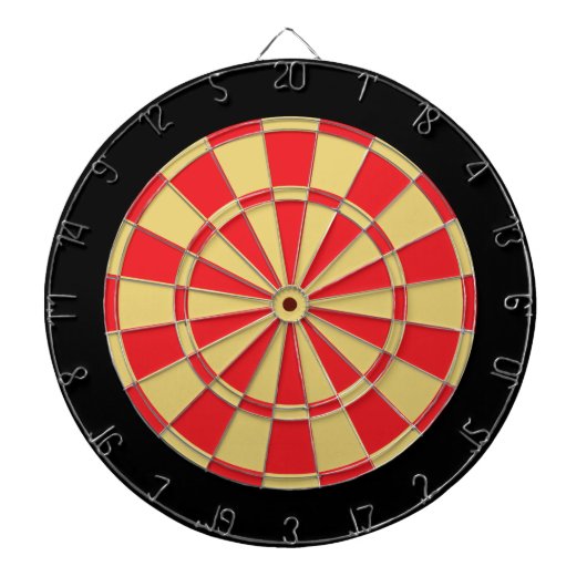 Cible de flechettes : Vieux Or, Rouge Et Noir (Devant)