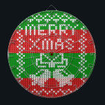 Cible De Fléchettes Vilain pull motif sonnettes Joyeux fils Xmas<br><div class="desc">motif tricot dans un style de pull moche avec cloches jingle et texte Joyeux Xmas</div>