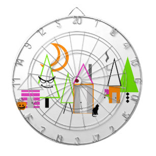 Cible De Fléchettes village Halloween sur mesure noir orange violet