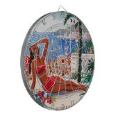 Cible De Fléchettes Vintage Côte d'Azur Beach Girl (Devant gauche)