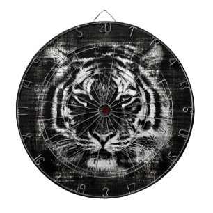 Cible De Fléchettes Vintage de tigre noir et blanc