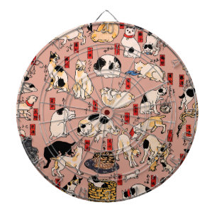 Cible De Fléchettes Vintage japonais motif de chat Ukiyo-e : Kuniyoshi