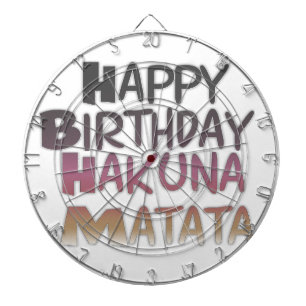 Cible De Fléchettes Vintage Joyeux Anniversaire Hakuna Matata Purple I