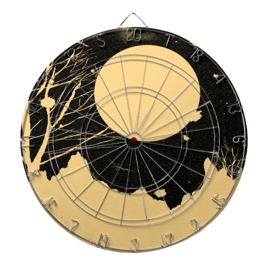 Cible De Fléchettes Vintage Lune nuit 3 (Devant)