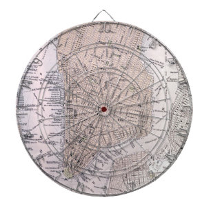 Cible De Fléchettes Vintage Map of New York