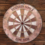 Cible De Fléchettes Vintage rose rustique<br><div class="desc">Un tableau métallique de style vintage rose et marron. Conçu pour vous par Blackberry Boulevard.</div>