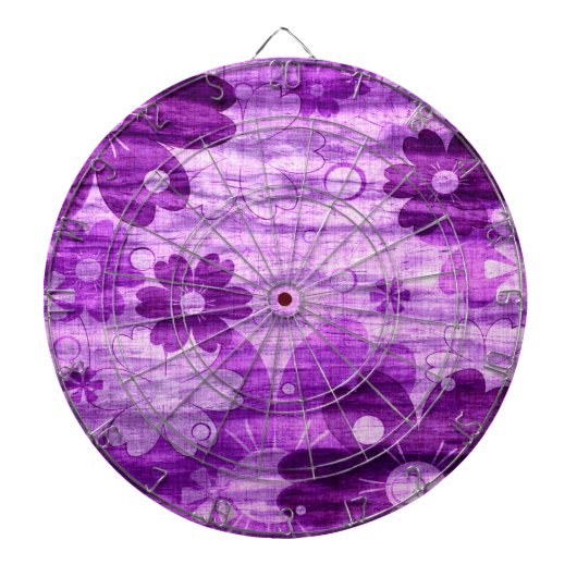 Cible De Fléchettes Violet Floral Vintage (Devant)