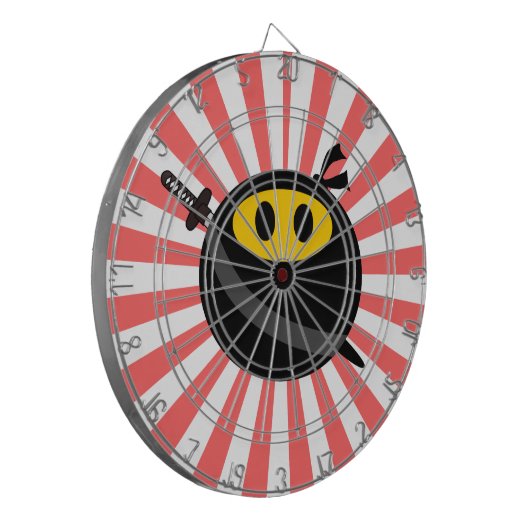 Cible De Fléchettes Visage de smiley de Ninja (Devant gauche)