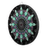 Cible De Fléchettes visage horloge kaléidoscope fractale ART I (Devant droit)