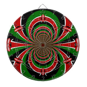 Cible De Fléchettes Vision Kenya vibrante : œuvre d'art du drapeau ken