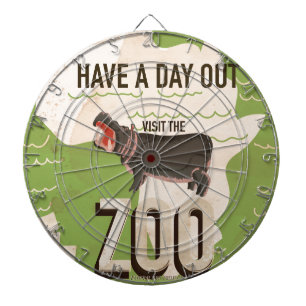 Cible De Fléchettes Visitez la affiche de voyage vintage du zoo