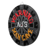 Cible De Fléchettes Vos Initiales Homme Cave Avertissement Black Charc (Devant droit)