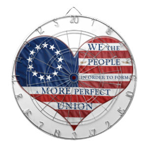Cible De Fléchettes We The People American Flag Heart Dartboard
