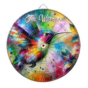 Cible De Fléchettes Whimsical Colorful Hummingbird Bird Personnalisé