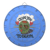 Cible De Fléchettes Whimsical "Olive My Heart" Drôle Visage Design (Devant)