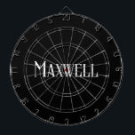 Cible De Fléchettes White Bold Modern Nom de famille<br><div class="desc">Cette typographie moderne et élégante donne à votre nom de famille et à votre tableau de bord un look unique et distingué. Réunissez les fléchettes pour votre prochaine soirée de jeu en famille ou réunion de famille et visez droit. Gardez-le pour vous-même ou offrez-le comme cadeau personnalisé à votre famille...</div>