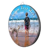 Cible De Fléchettes With Dog Photo Dart Board Personalized Text (Devant droit)