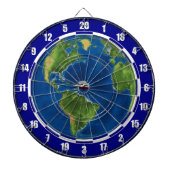 Cible De Fléchettes World Globe and Ship on Blue (Devant)