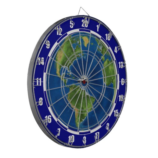 Cible De Fléchettes World Globe and Ship on Blue (Devant gauche)