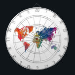 Cible De Fléchettes World map in watercolor<br><div class="desc">Watercolor world map with vibrant colors and a perfect finish</div>