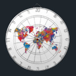 Cible De Fléchettes World map in watercolor<br><div class="desc">Watercolor world map with vibrant colors and a perfect finish</div>