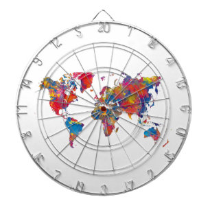 Cible De Fléchettes World map in watercolor