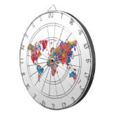 Cible De Fléchettes World map in watercolor (Devant droit)