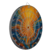Cible De Fléchettes yellow and blue swirl sun energy abstract (Devant gauche)