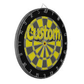 Cible De Fléchettes Yellow, Charcoal Gray, And Black Fun Custom Design (Devant gauche)