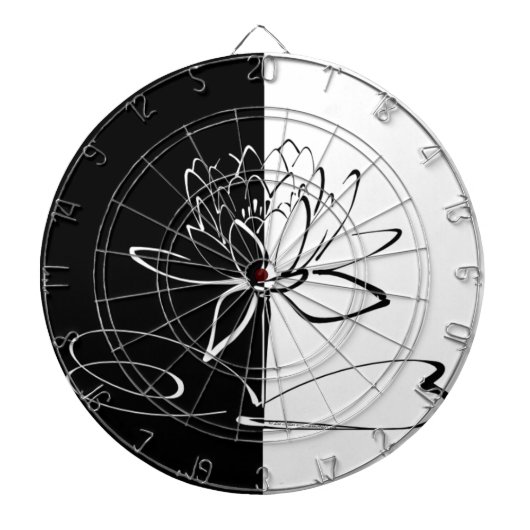 Cible De Fléchettes Yin Yang Black Lotus Blossom (Devant)