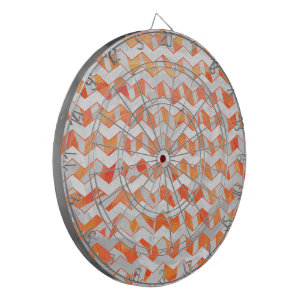 Cible De Fléchettes Zebra Orange and White Print