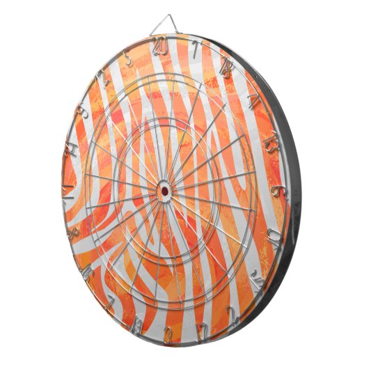 Cible De Fléchettes Zebra Orange and White Print (Devant droit)