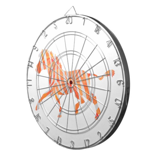 Cible De Fléchettes Zebra Orange et Silhouette blanche (Devant droit)