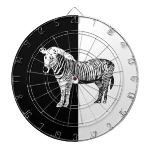 Cible De Fléchettes Zèbre noir et blanc