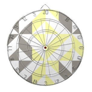 Cible De Fléchettes ZigZag géométrique jaune et argent